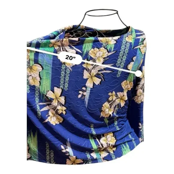 JM Collection Multicolor Womens Textured Floral Travel Blouse Sz P/L - Picture 10 of 10